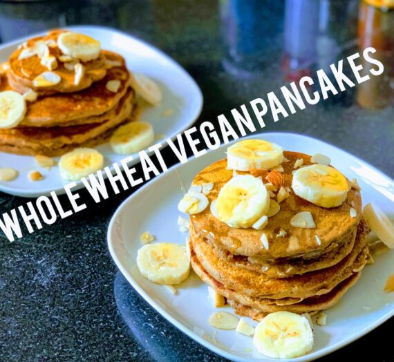 Fluffy Whole Wheat Vegan Pancakes